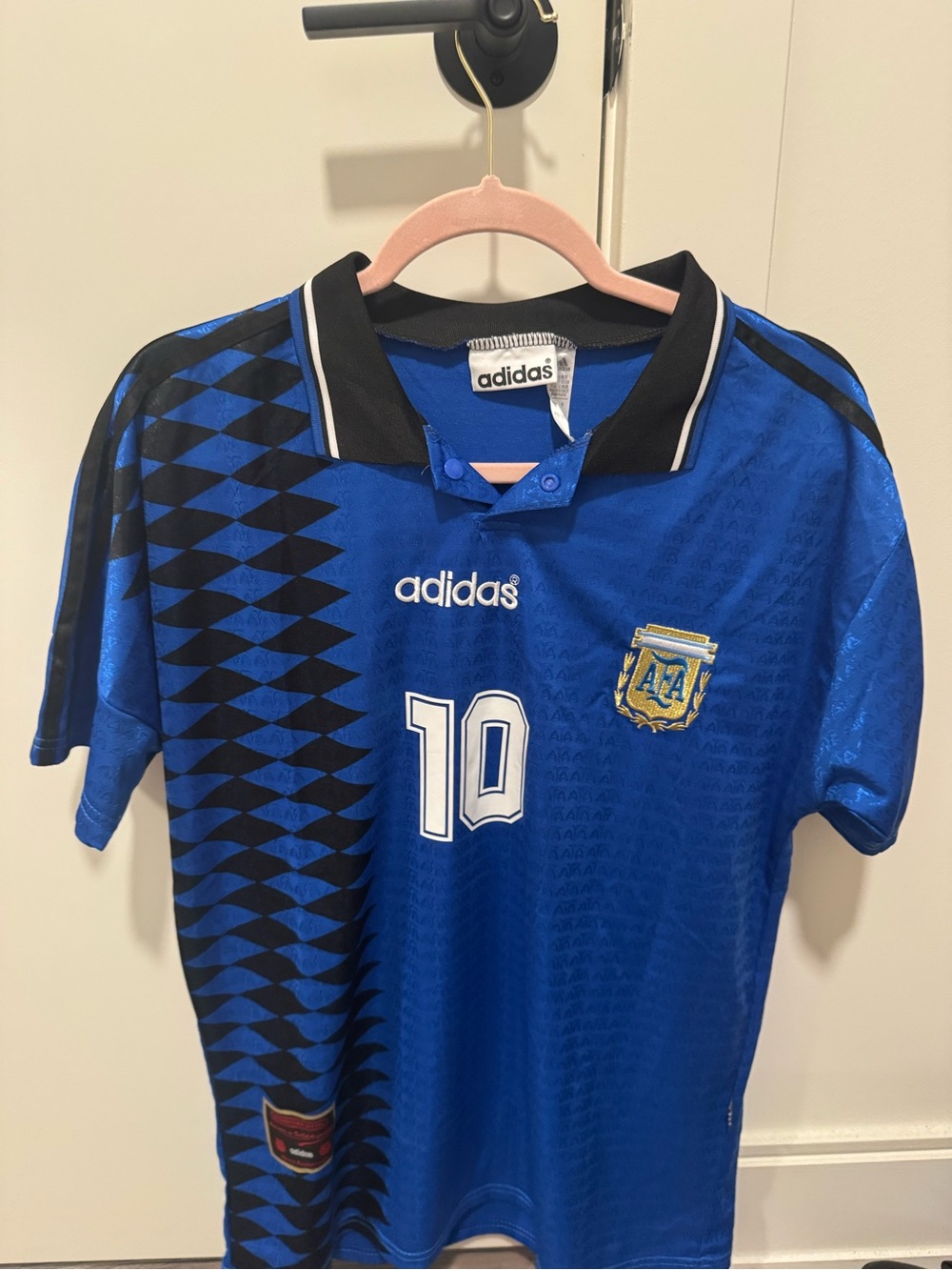 adidas Blue and Black Argentina #10 Soccer Jersey